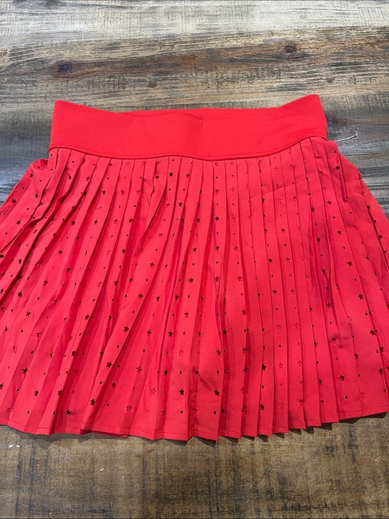 Thrive Dresses & Skirts - Thrive Red Pleated Mini Skirt with Star Cutout